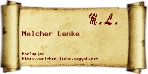 Melcher Lenke névjegykártya